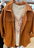 Women's Fornia Jacquard Boyfriend Shirt Jacket - Adobe
