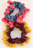 Large Pom Pom Scrunchie Set