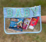 Chenille Letter Clear Pouch