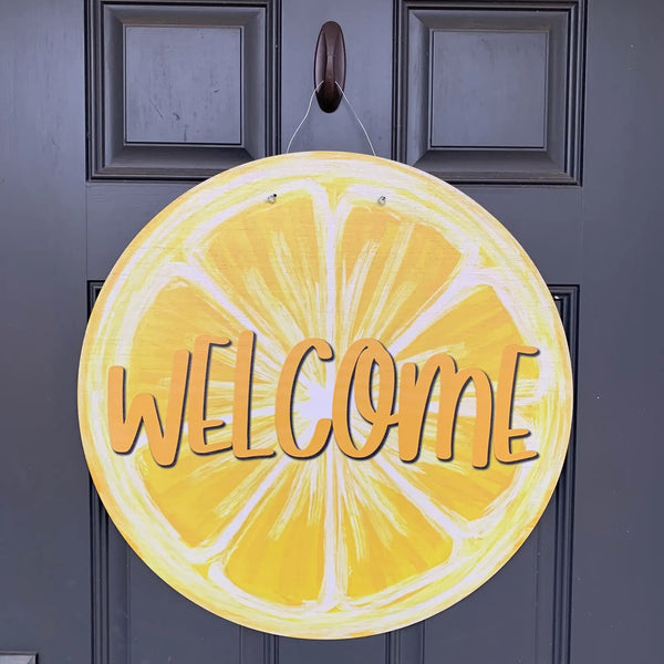 Welcome Lemon Door Hanger 23"