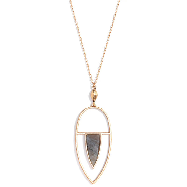 Contemporary Long Stone Accented Necklace