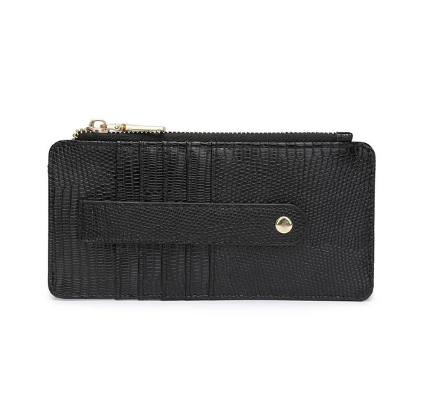Saige Lizard Slim Card Holder Wallet