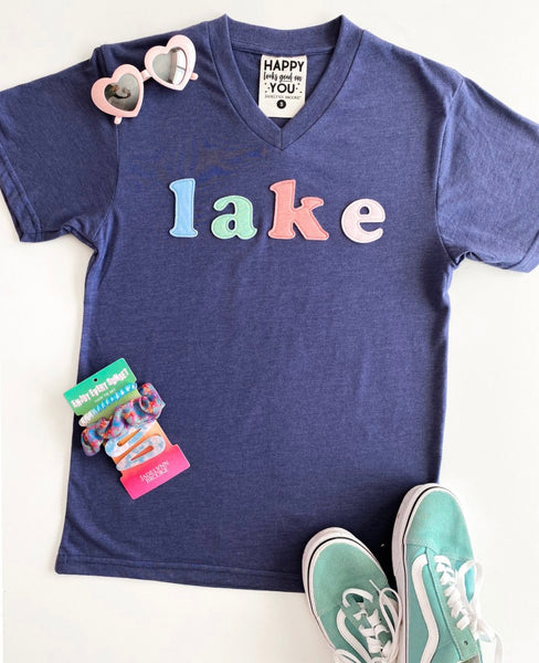 Lake Patches V Neck Tee