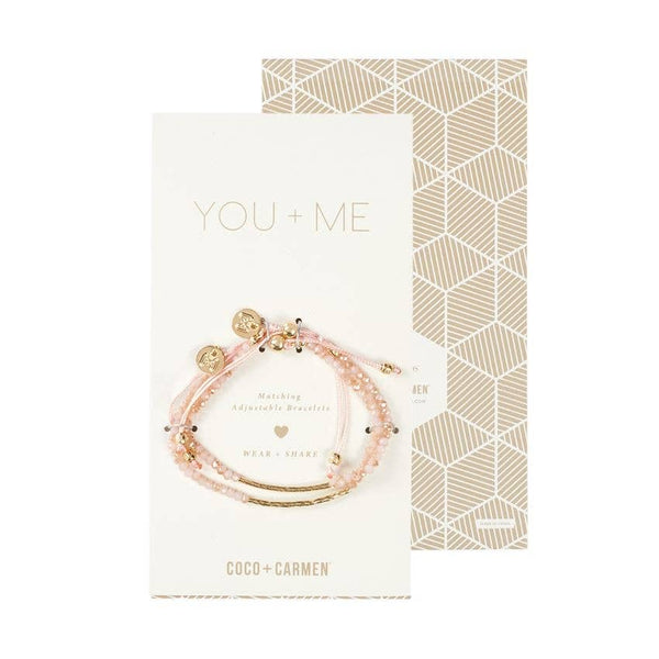 Friendship Bracelet Sets - You + Me - Gold and Pink