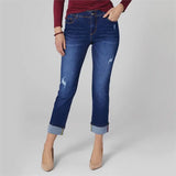 OMG Zoey Zip Straight Leg Cuffed Contrast Thread Bottom