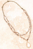 Lourdes White Speckle Necklace