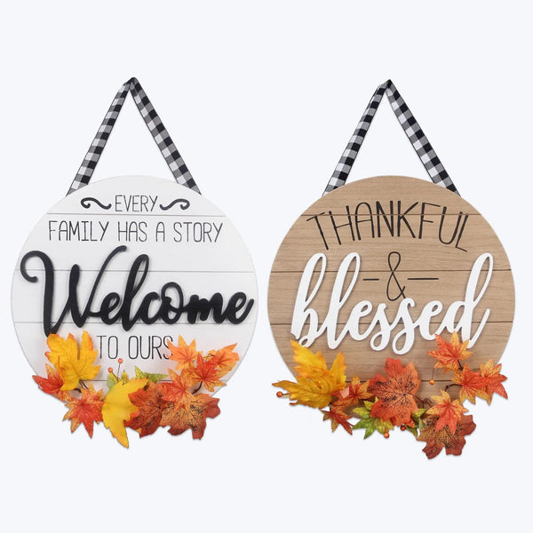 Wood Fall Welcome Door Hanger