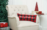 Merry Christmas Plaid Pillow