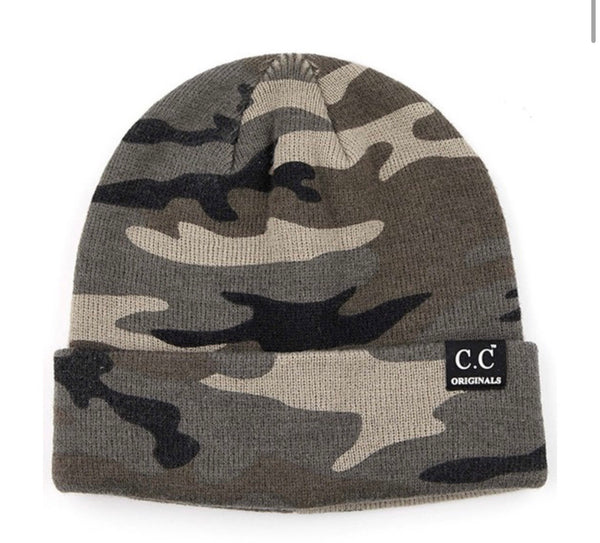 C.C. Olive Camo Beanie