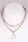 Lourdes White Speckle Necklace