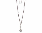 Crystal 32” necklace set with earrings