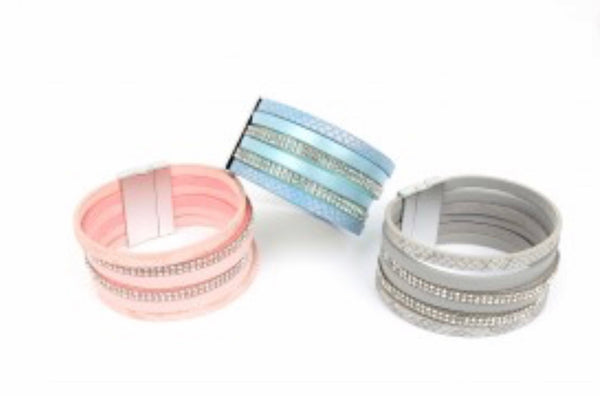 Magnet Bracelet (pink, blue, gray)